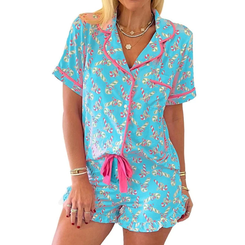 Women's Christmas Pyjama Candy Cane Set