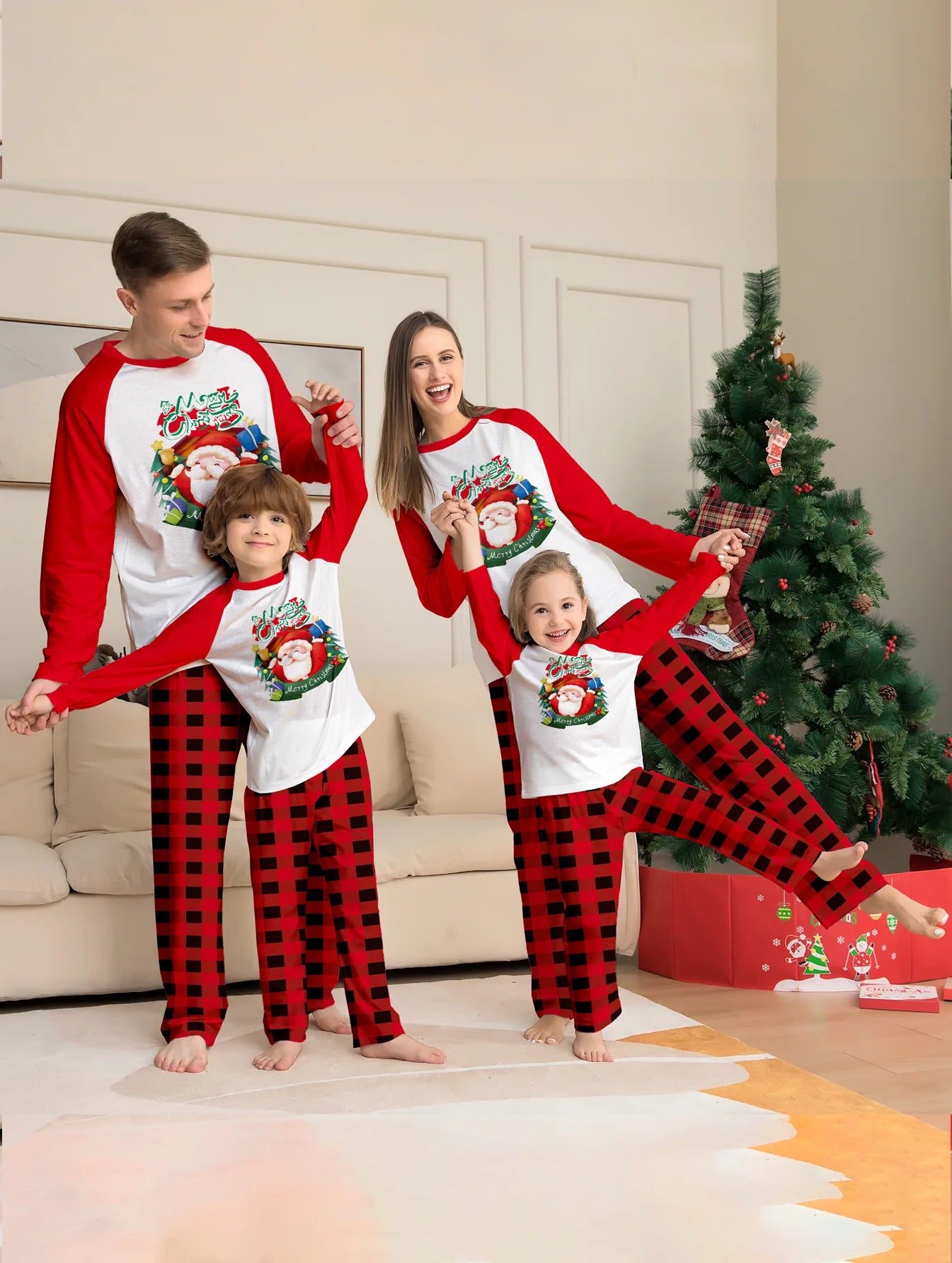 Red Santa Family Christmas Pyjama Set