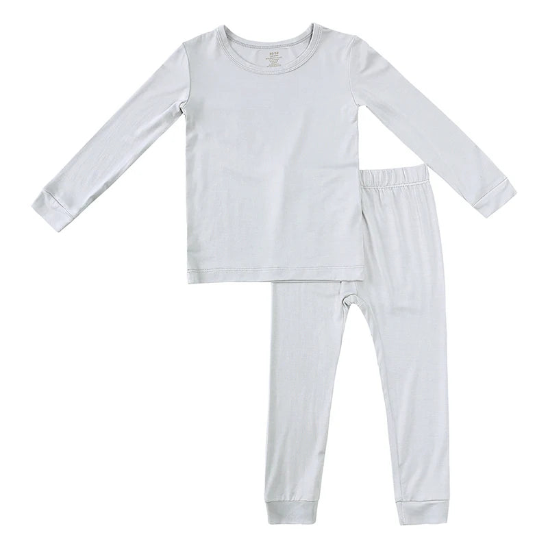 Grey Long Sleeved Bamboo Kids Pyjama Set