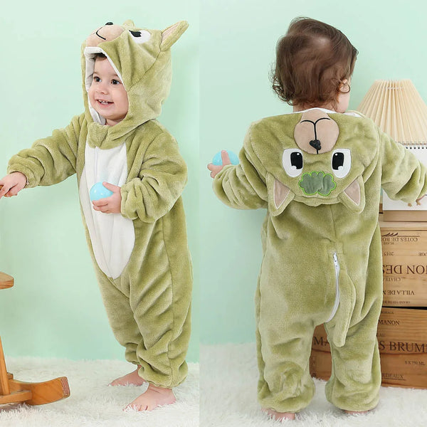 Infant Green Cat Animal Onesie