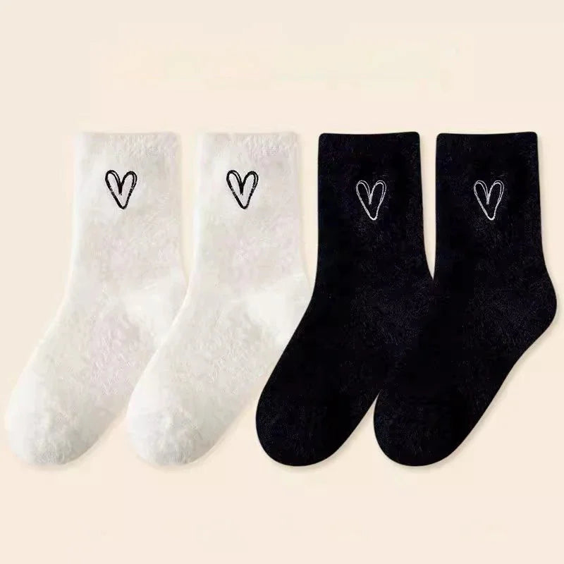 Women's Fluffy Heart Socks