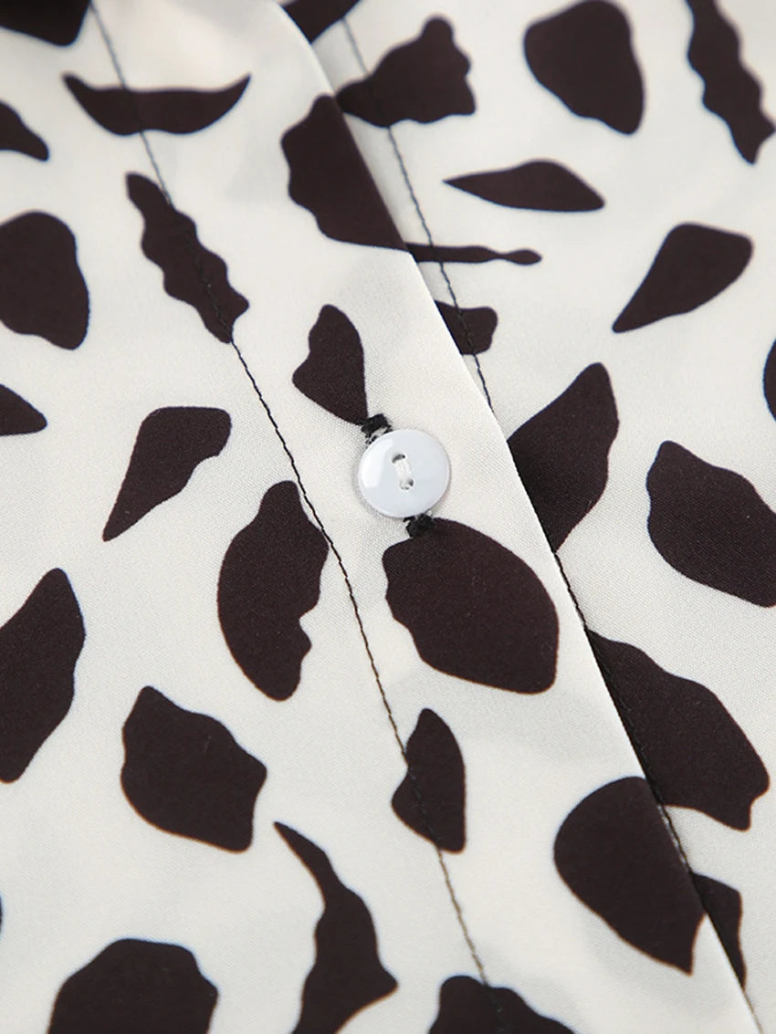 Women's Black & White Spot Pyjama Set