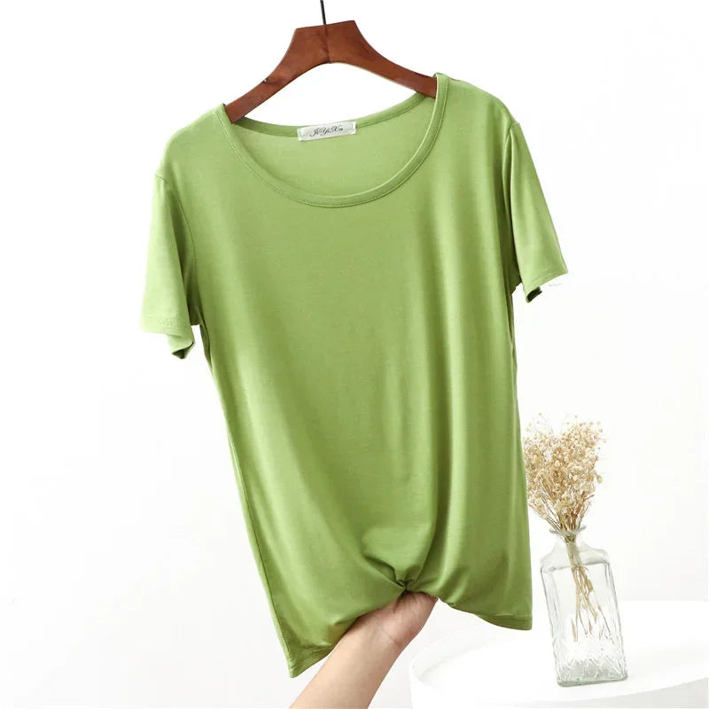 Women's Plus Size Modal Short Sleeve Pyjama Top