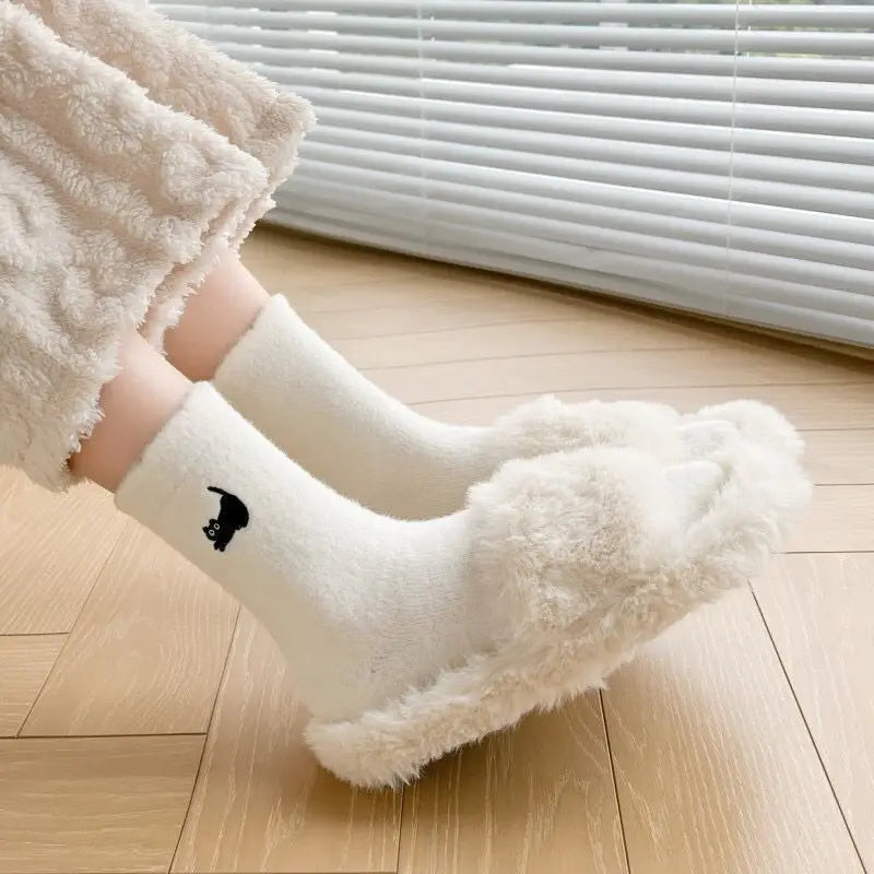Women's Cartoon Print Fluffy Socks