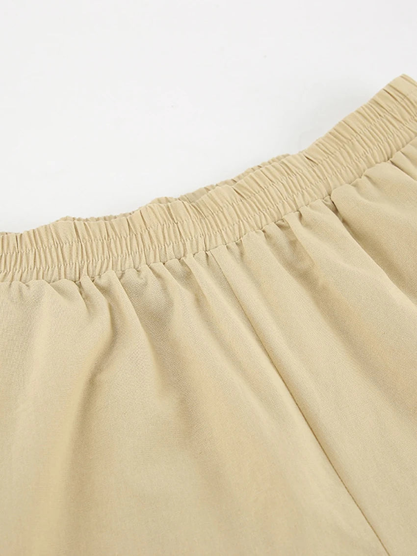 Women's Cotton Khaki Short Pyjama Set