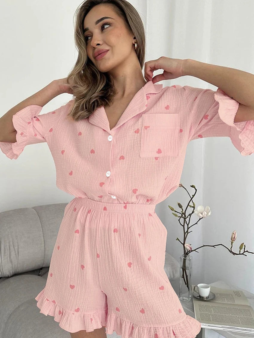 Women's Half Sleeve & Shorts Pyjama Set