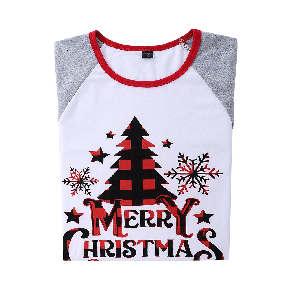 Red Tree Print Christmas Family Pyjama Set
