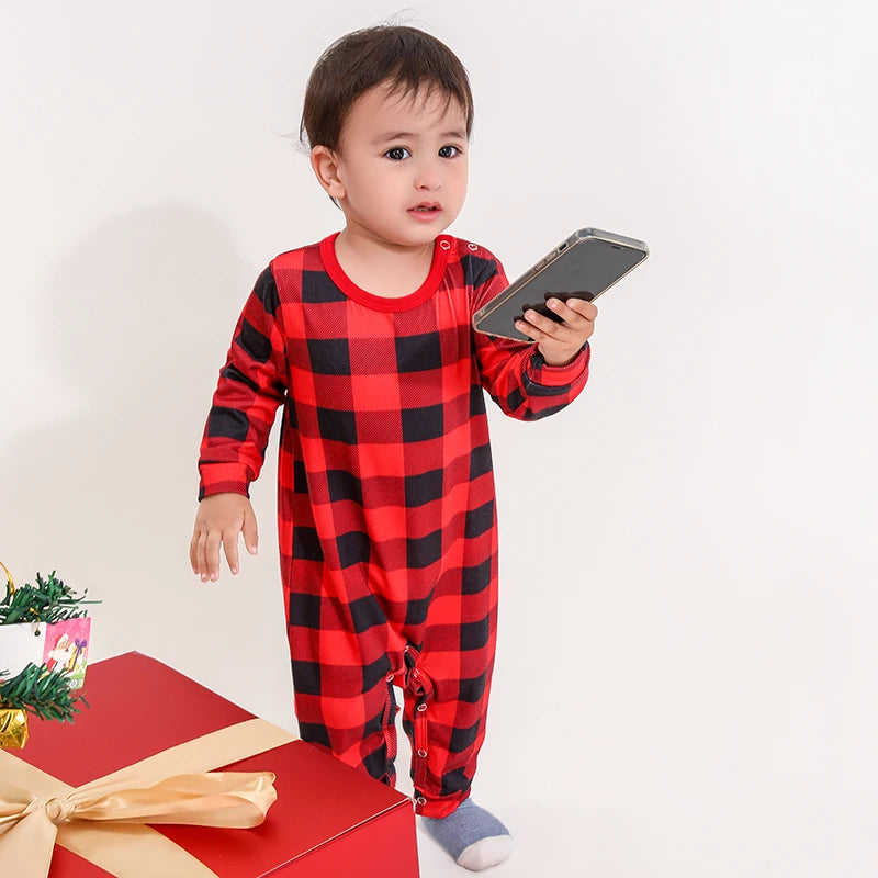 Red Tree Print Christmas Family Pyjama Set