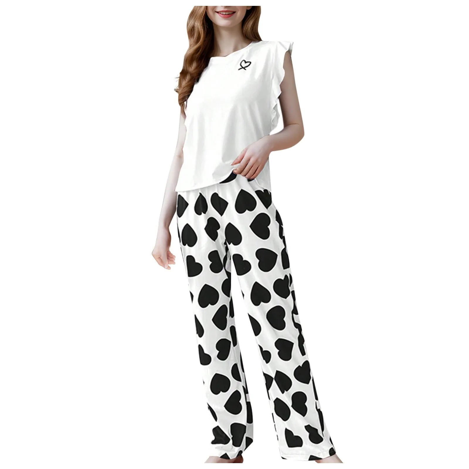 Women's Love Print Pyjama Set