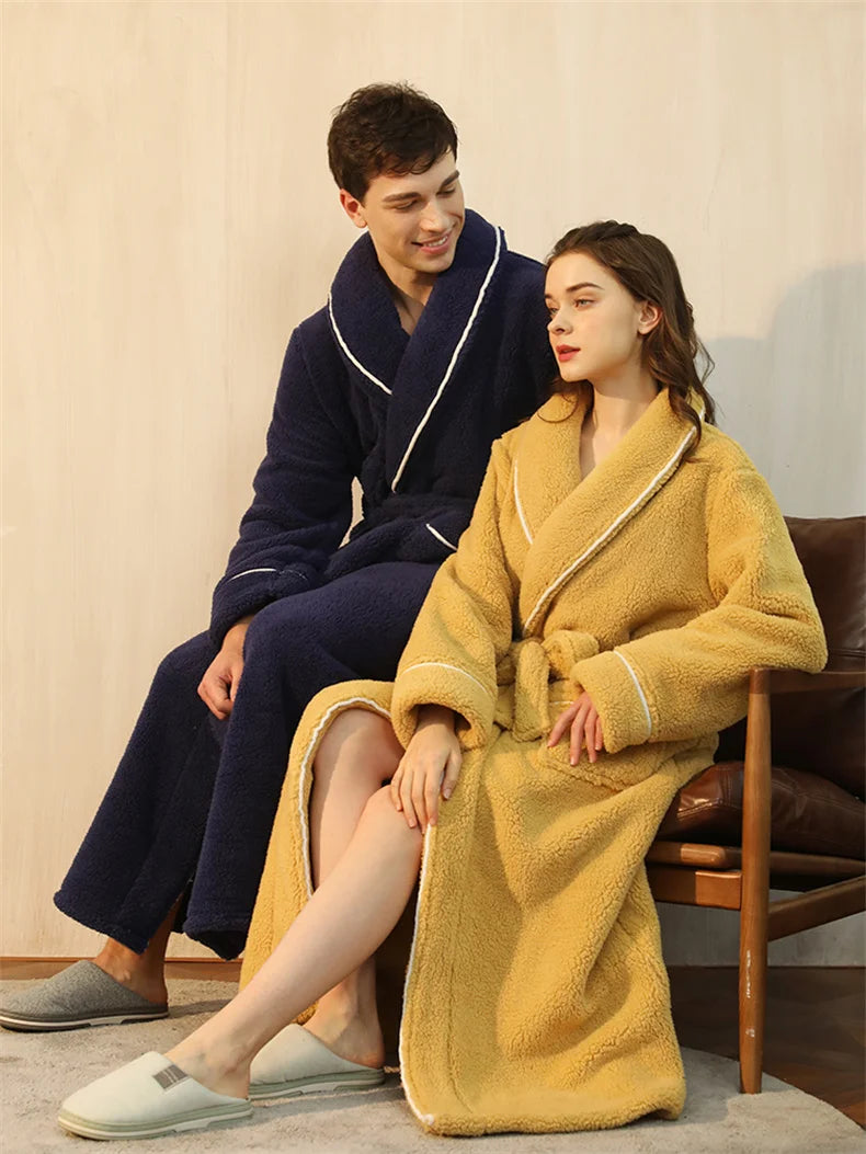 Women's Yellow Fluffy Dressing Gown
