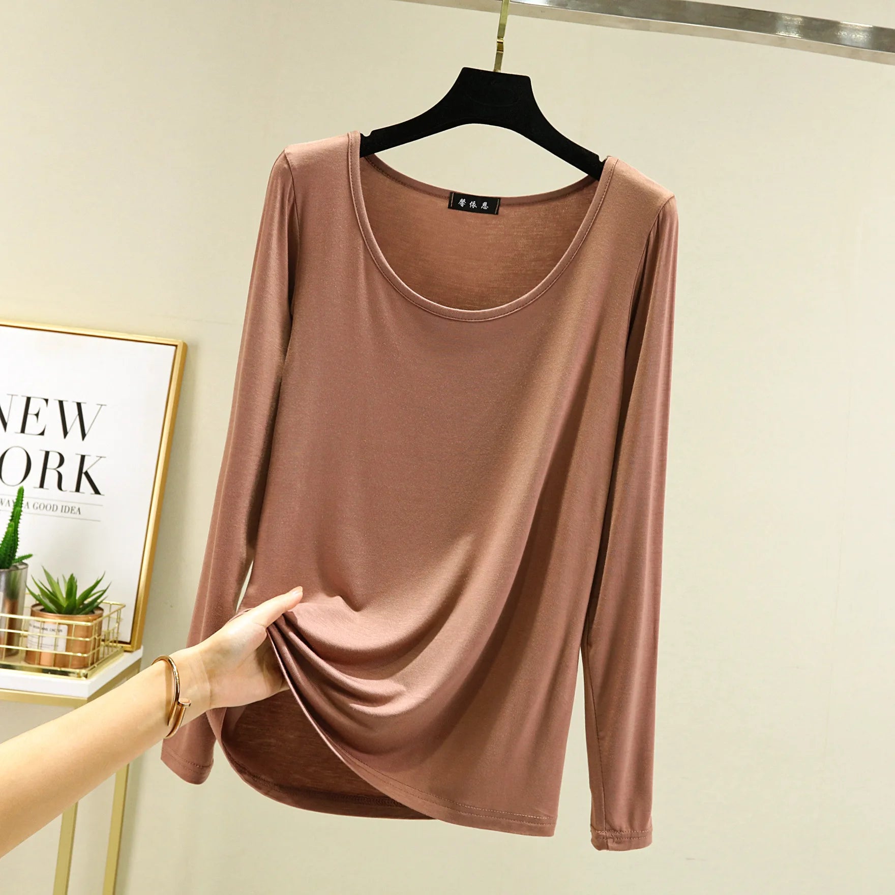 Modal Long-Sleeve Pyjama Tops for Women