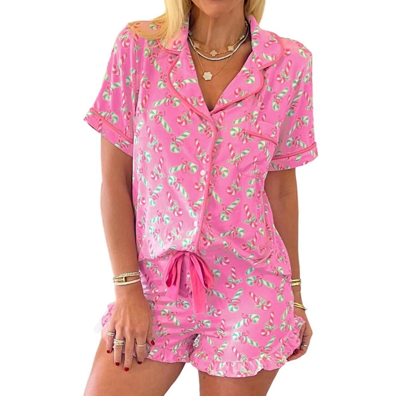 Women's Christmas Pyjama Candy Cane Set