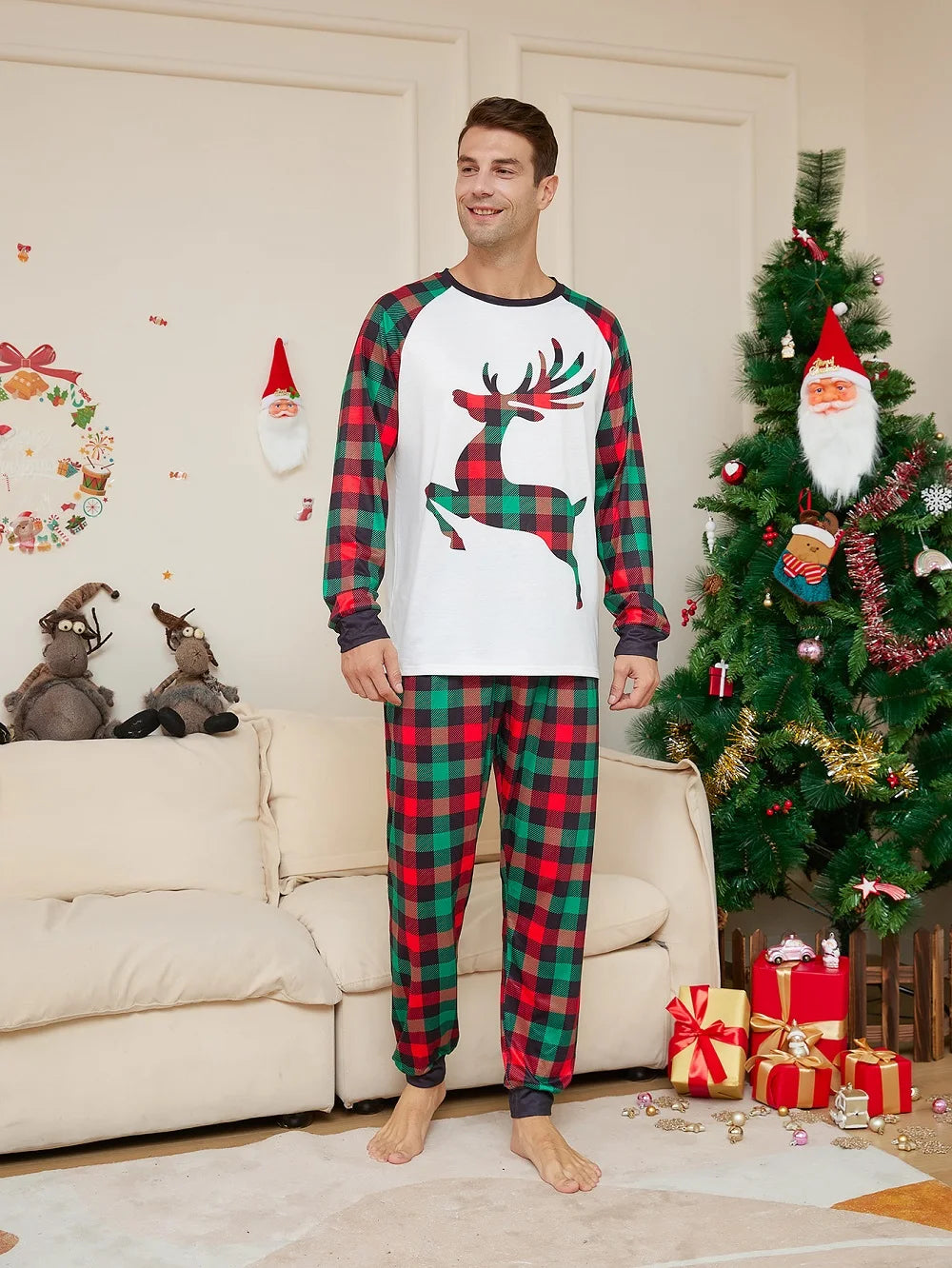 Red & Green Plaid Christmas Family Pyjama Set