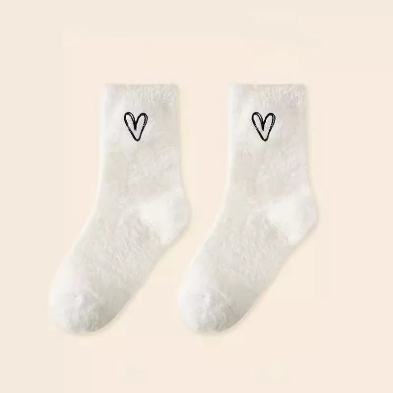 Women's Fluffy Heart Socks