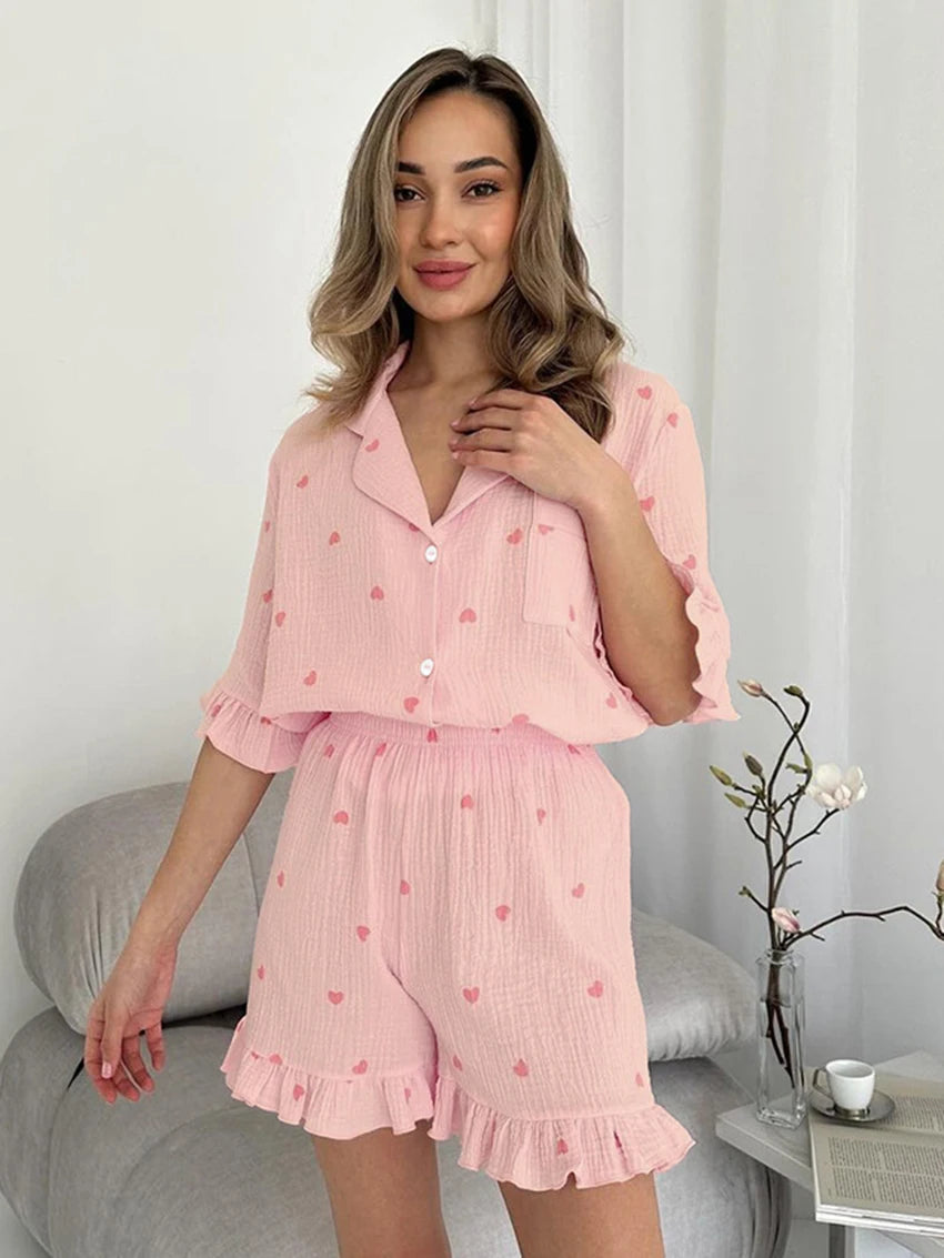 Women's Half Sleeve & Shorts Pyjama Set