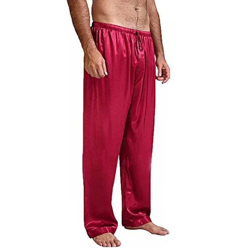 Men's Loose Silk Satin Pyjama Bottoms