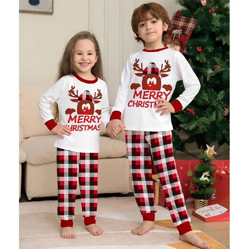 Reindeer Plaid Christmas Pyjamas Set