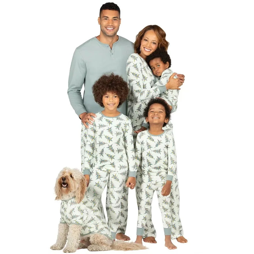 Family Xmas Tree & Stars Matching Pyjama Set