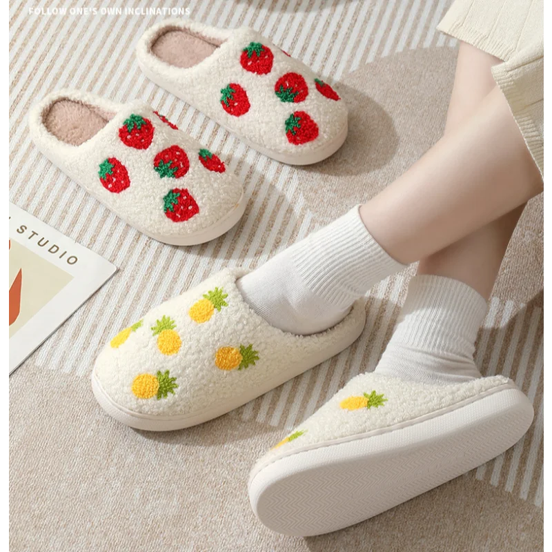 Women's Fruit Print Slippers