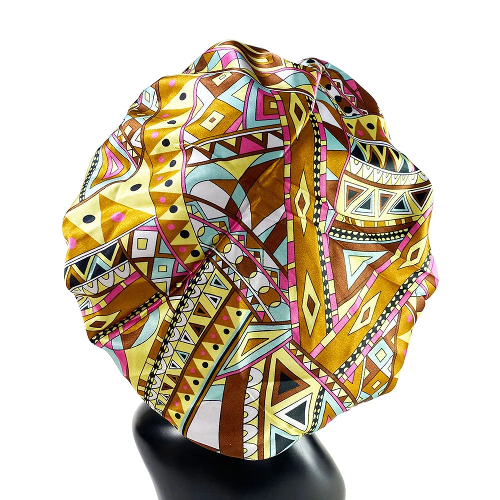 Double Layer Satin Bonnet Cap