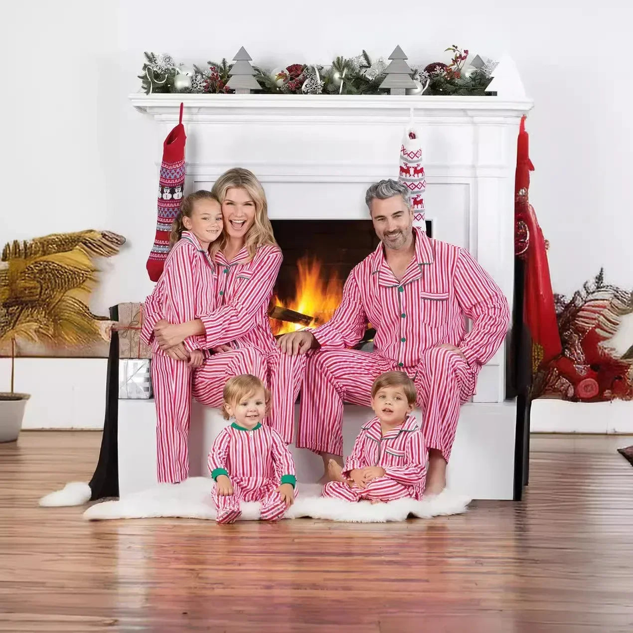 Christmas Matching Red & Green Pyjama Set