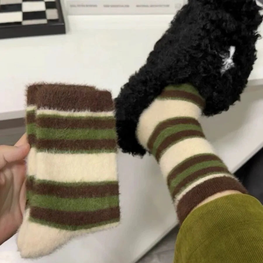 Women's Cartoon Print Fluffy Socks
