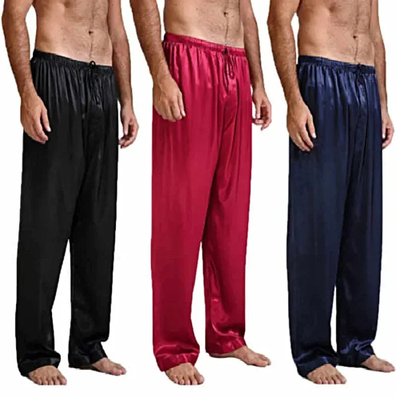 Men's Loose Silk Satin Pyjama Bottoms