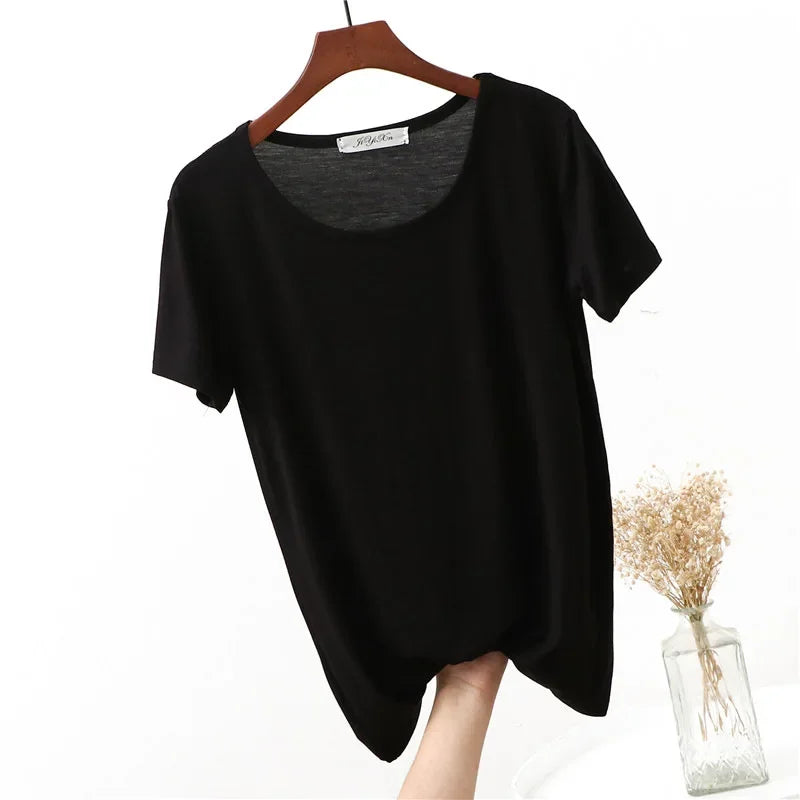 Women's Plus Size Modal Short Sleeve Pyjama Top
