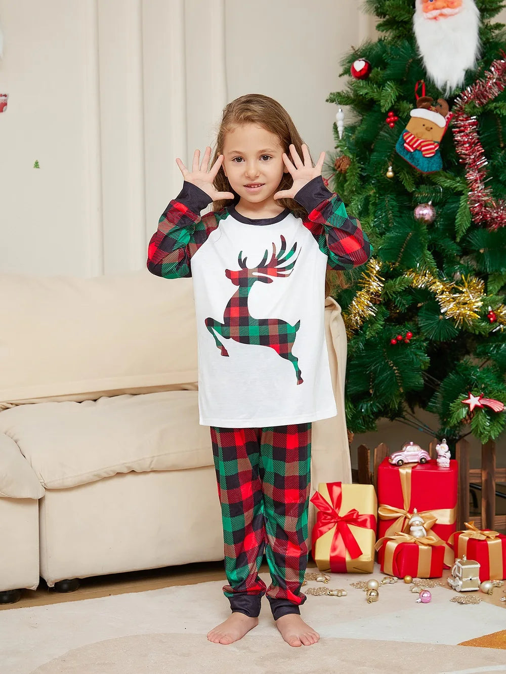 Red & Green Plaid Christmas Family Pyjama Set