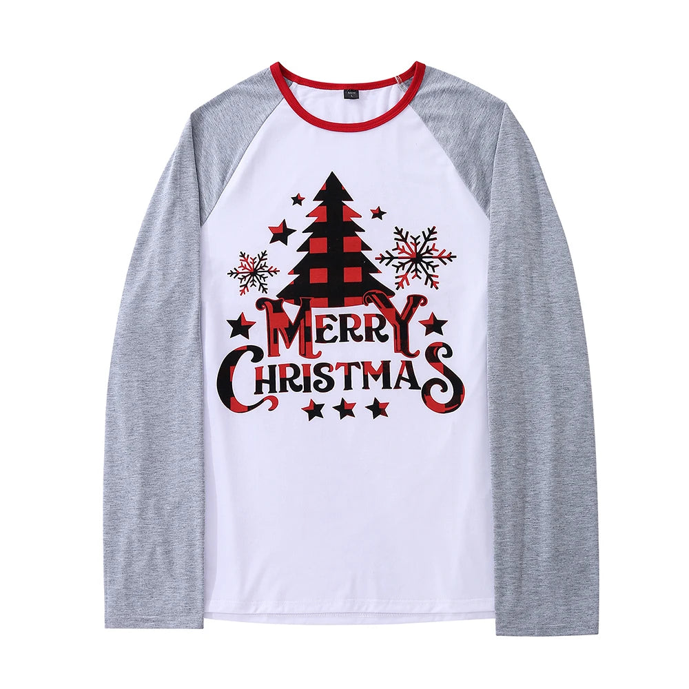 Red Tree Print Christmas Family Pyjama Set