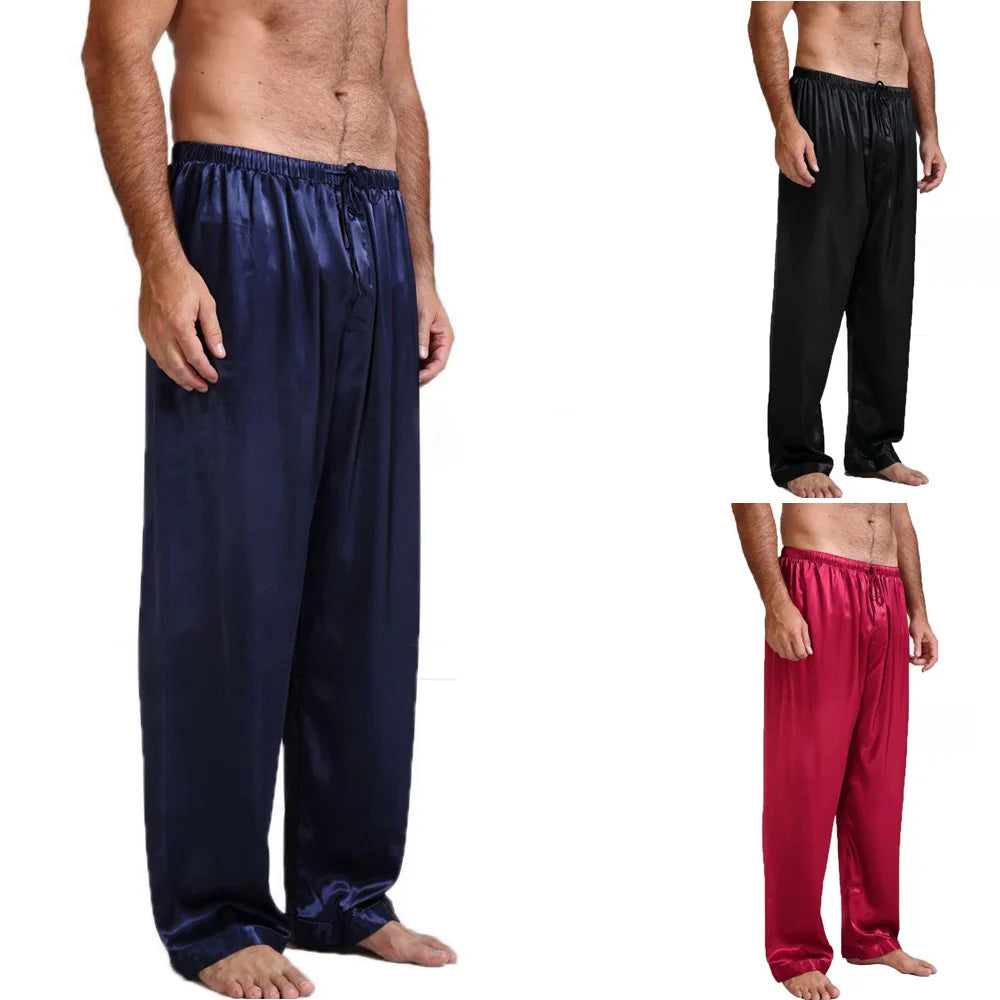 Men's Long Silk Pyjama Bottoms