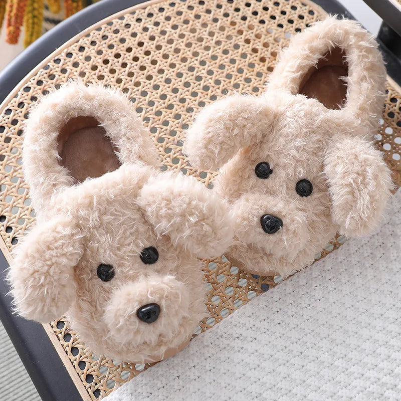 Women's Dog Plush Slippers