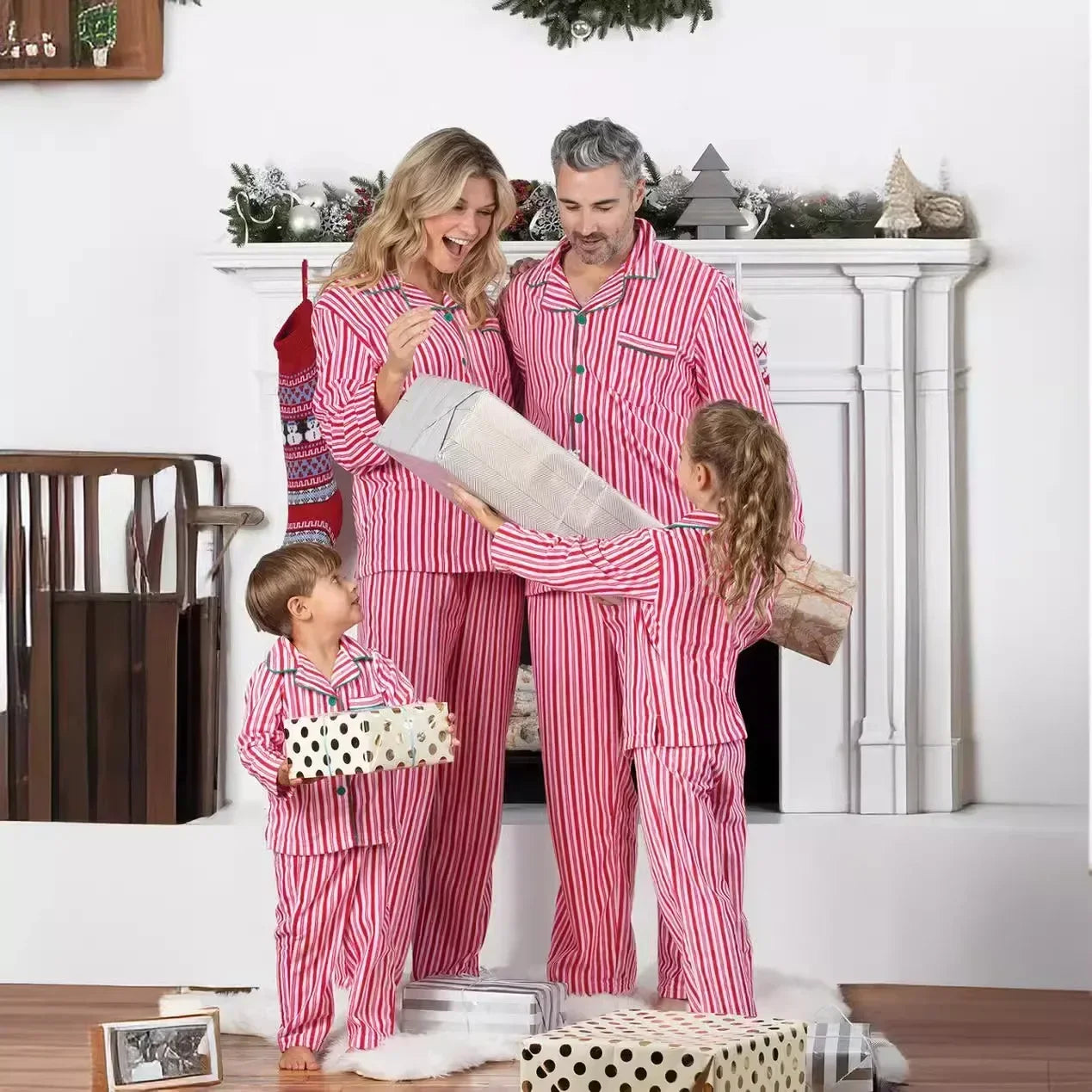 Christmas Matching Red & Green Pyjama Set