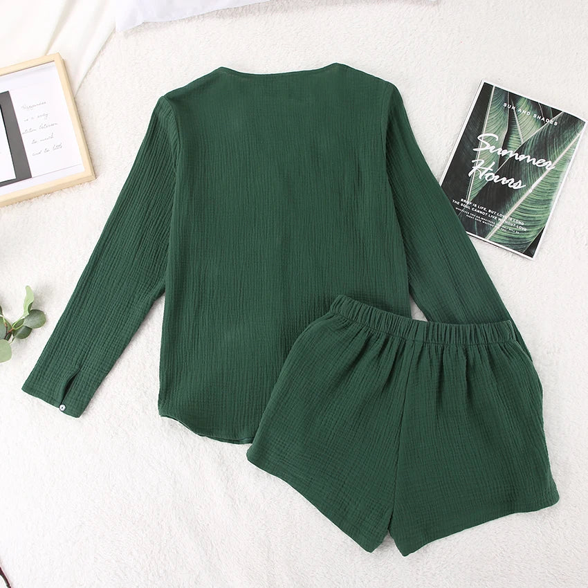 Women's Cotton Laced Pyjama Short Set