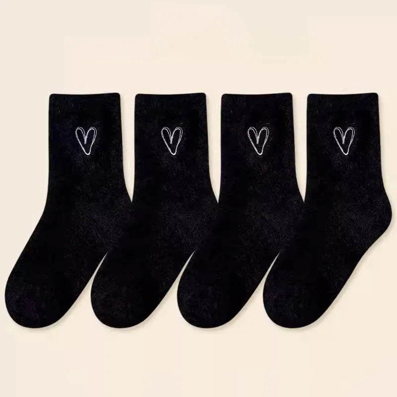 Women's Fluffy Heart Socks