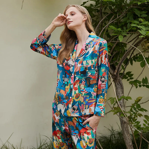 Patterned Women's Pyjamas Set 2pc