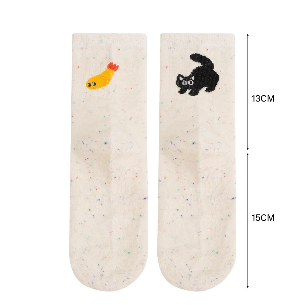 Women's Speckled Cat & Fish Socks