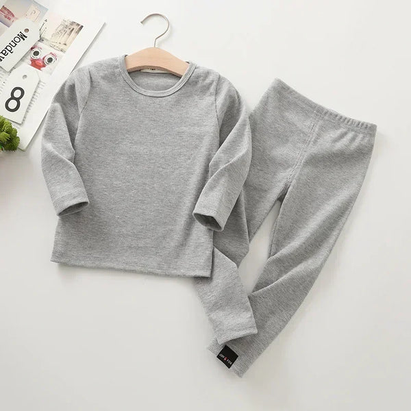 Grey Winter Warm Kids Pyjamas Set