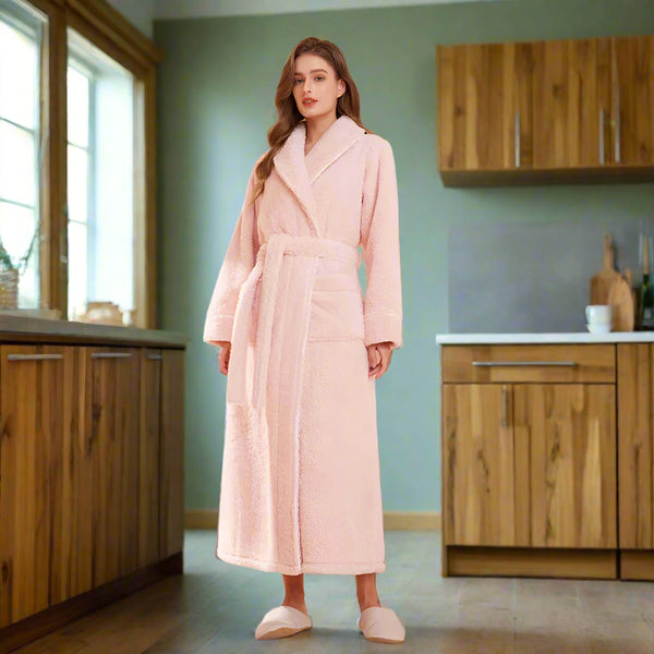 Women's Pink Fluffy Dressing Gown