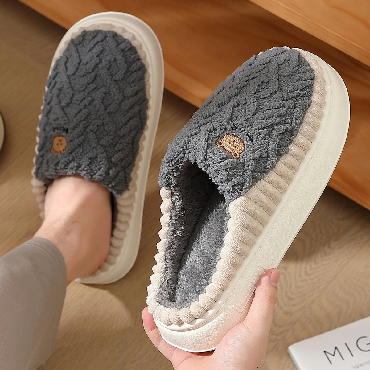 Women's Cotton Faux Fur Slippers