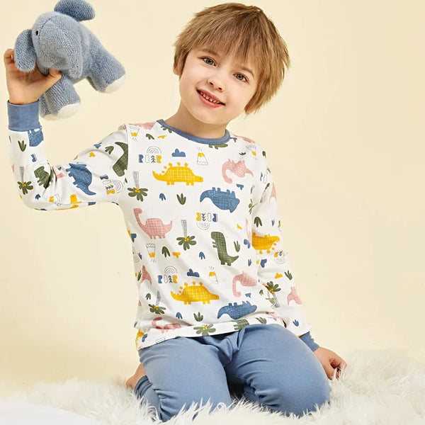 Boys Cartoon Dinosaur Pyjama Set