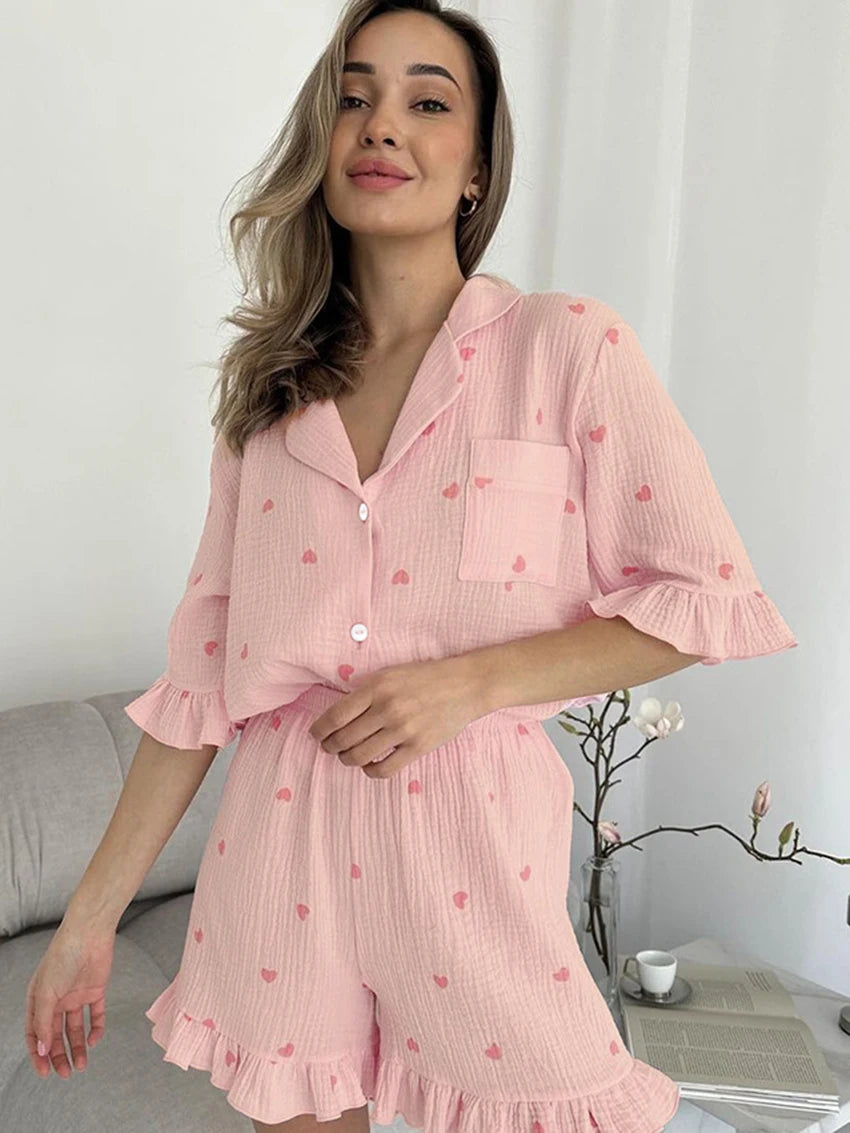 Women's Half Sleeve & Shorts Pyjama Set