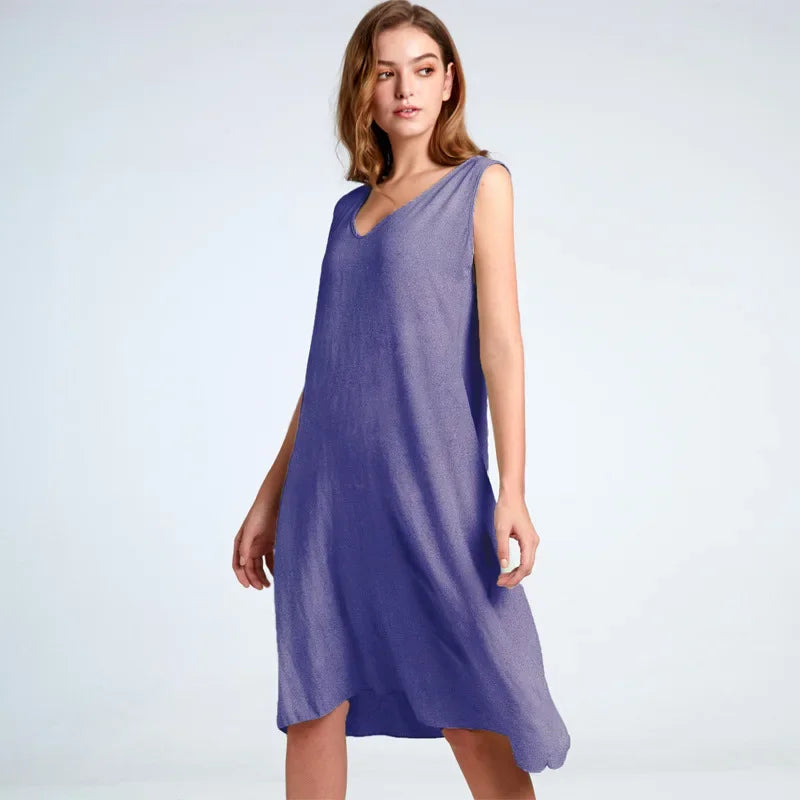 Women's Long Cotton Linen Nightdress