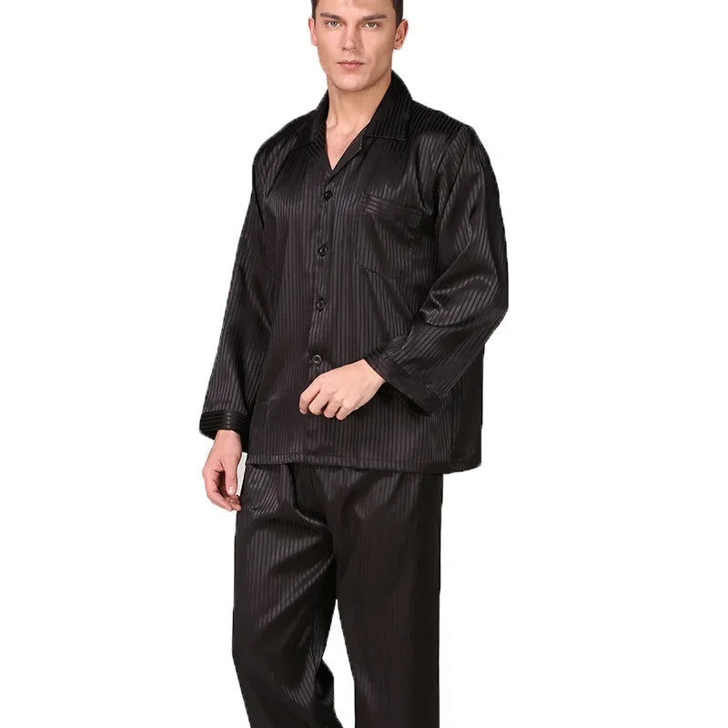 Long Sleeve Men's Silk Pyjamas