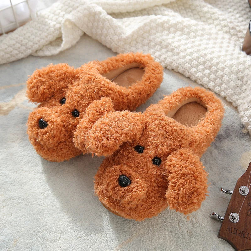 Women's Dog Plush Slippers