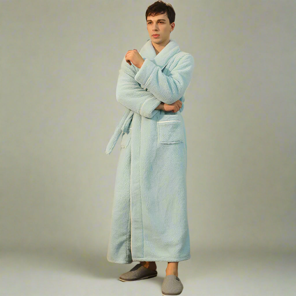 Men's Green Fluffy Dressing Gown