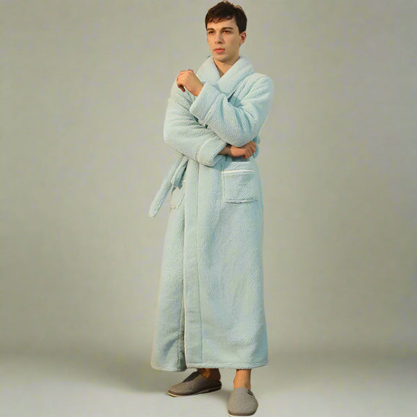 Men's Green Fluffy Dressing Gown