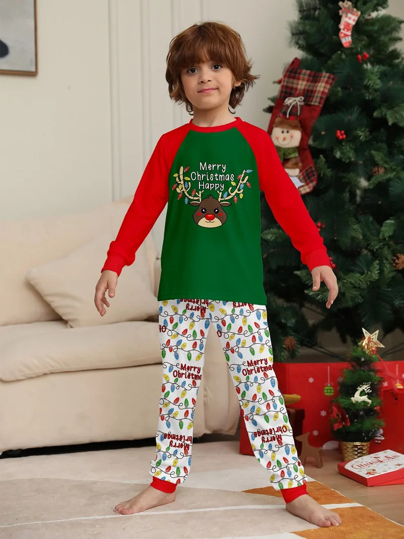 Christmas Family Happy Reindeer Pyjama Set
