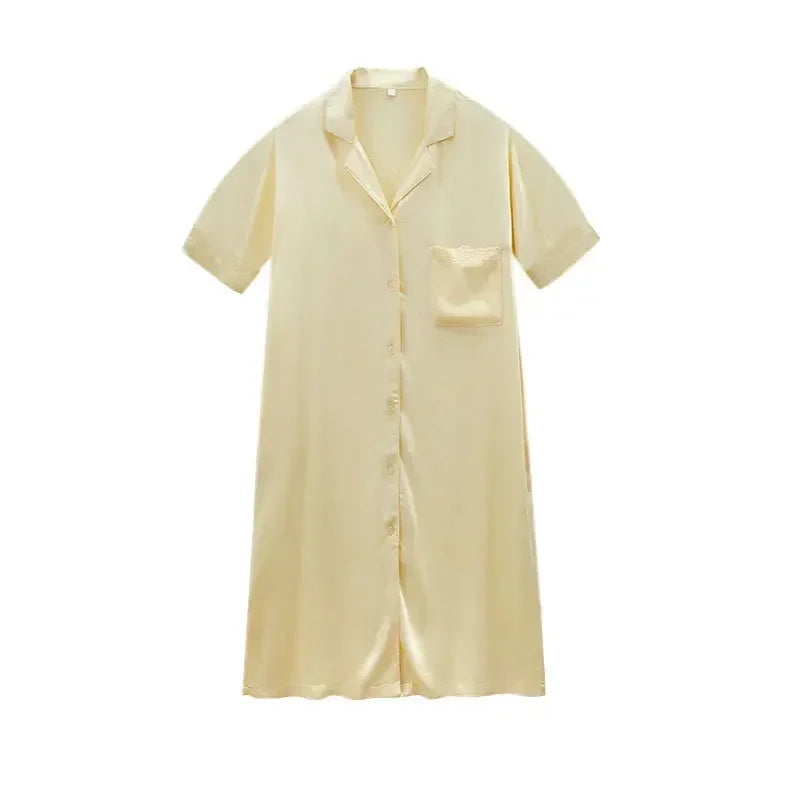 Women's Cotton Satin Embroidery Pyjama Set