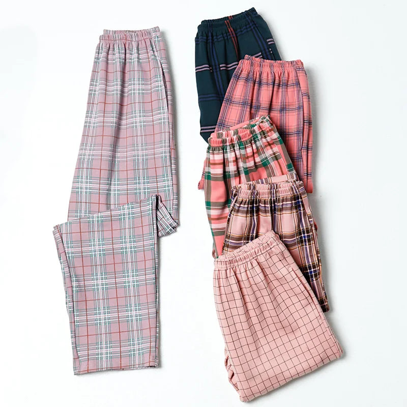Women's Plaid Cotton Pj Bottoms